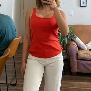 Ribbed scare neck tank top